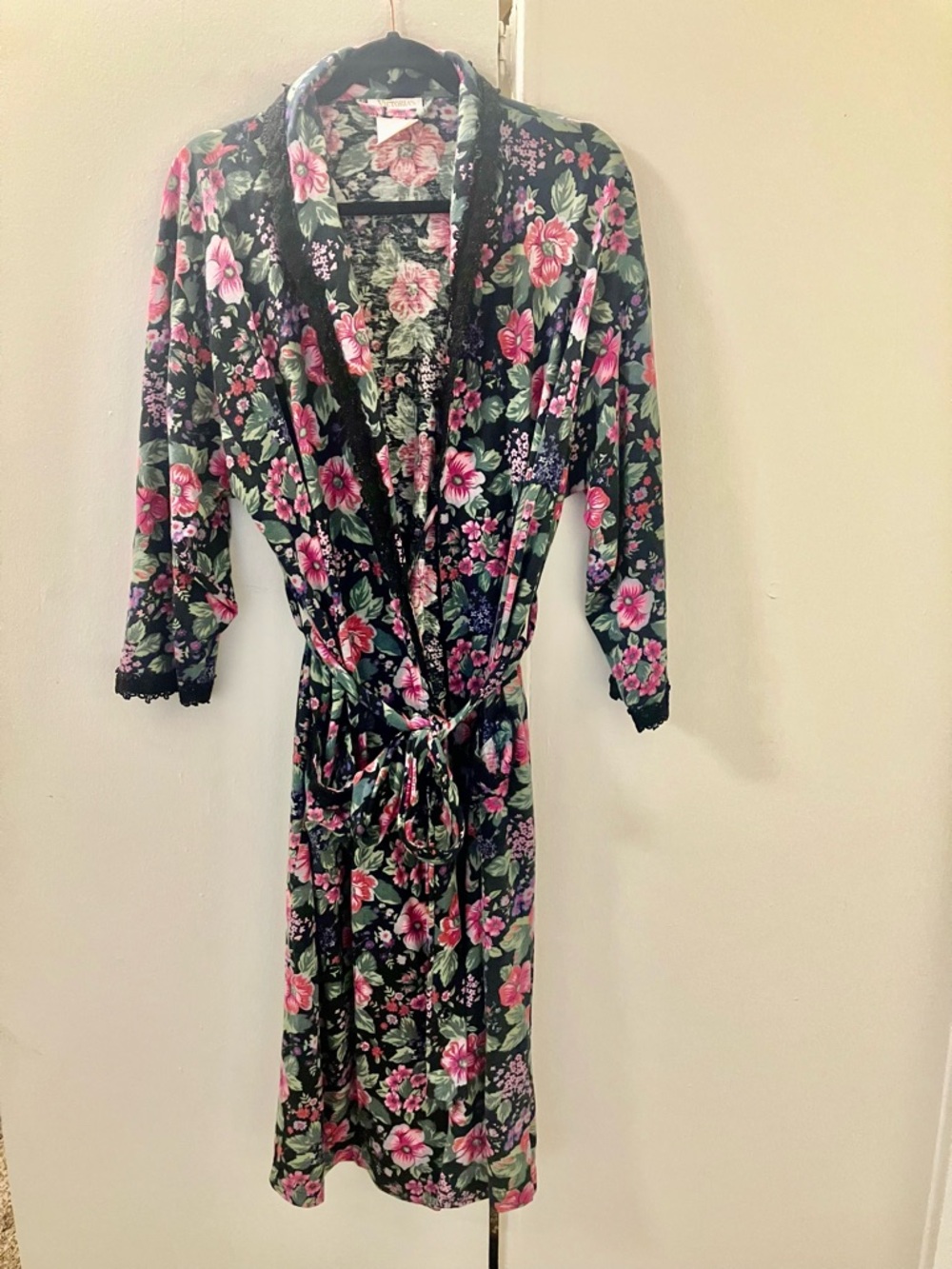Victoria's Secret Vintage Gold Label Womens  Robe Floral Cotton Jersey Sz P S.
